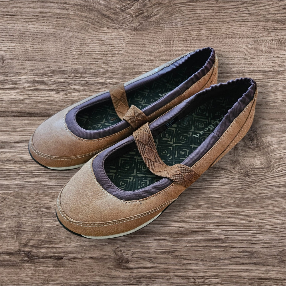 NWT L.L. Bean Brown Leather Mary Jane Ballet Flats - Women's 8 - Style 283378